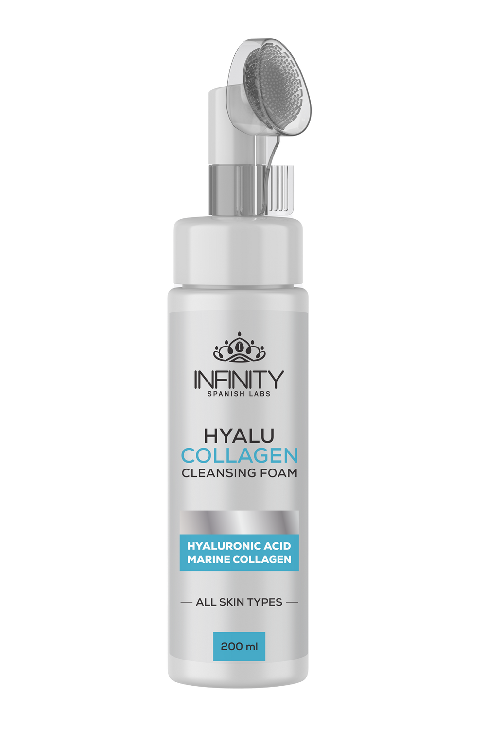 Hyalu Collagen Cleansing Foam with brush – Nevora Clinic Pharma facial cleanser
