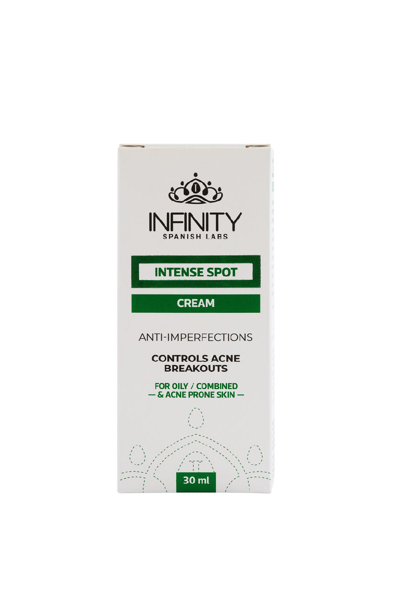 Intense Spot Cream back view – ingredients and spot treatment application guide