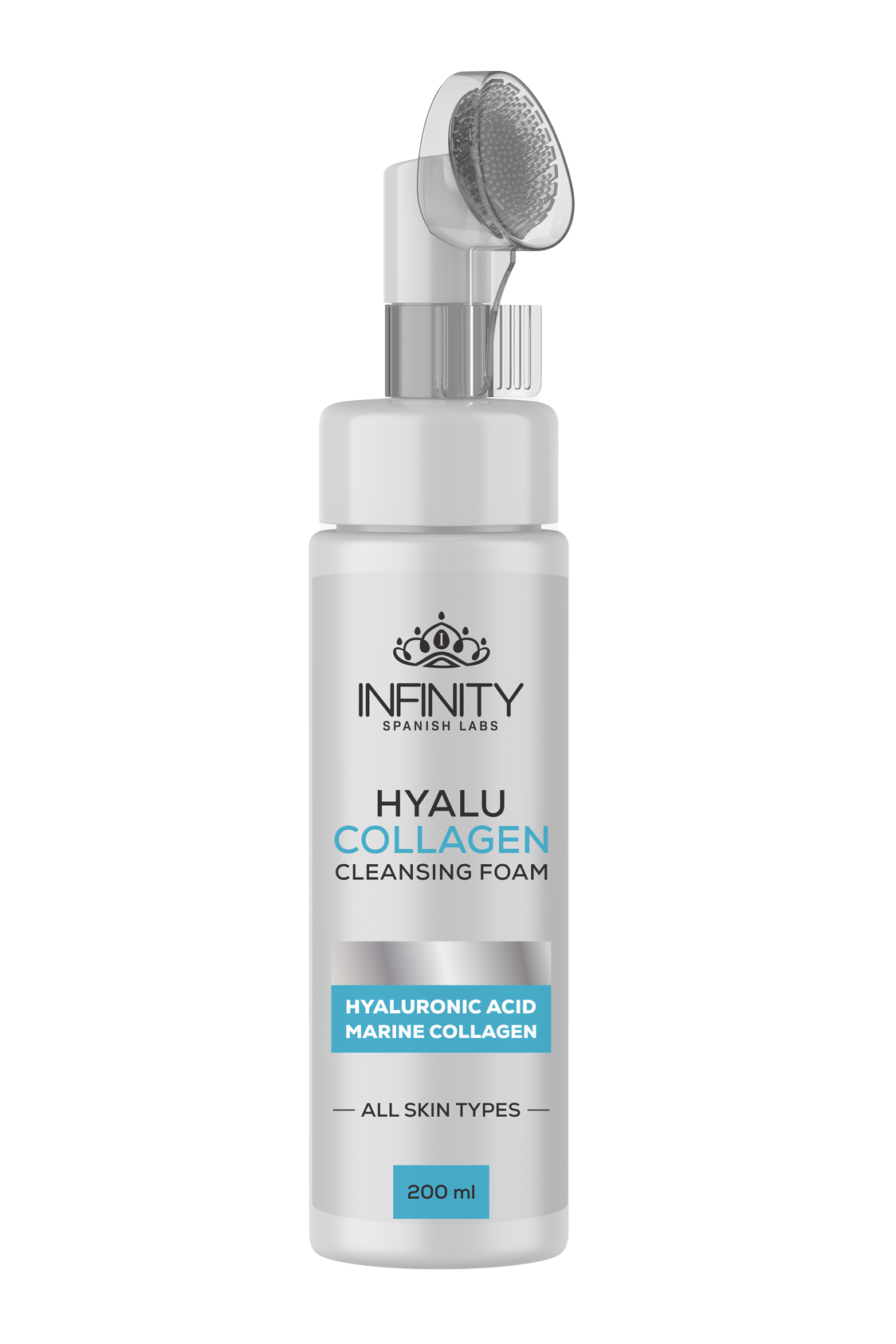 Hyalu Collagen Cleansing Foam with brush – Nevora Clinic Pharma facial cleanser