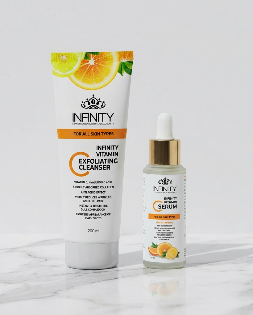 Vitamin C Serum + Vitamin C Cleanser Promopack by Nevora Clinic Pharma – brightening duo skincare bundle