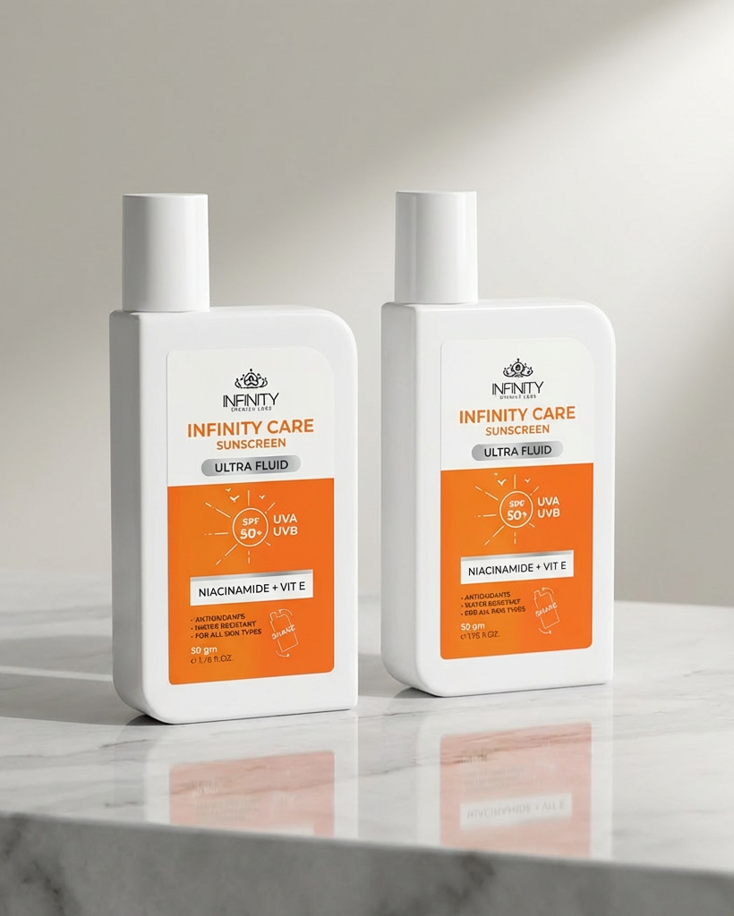 Sunscreen Ultra Fluid SPF50+ 1+1 promopack by Nevora Clinic Pharma – lightweight daily sun protection dual offer