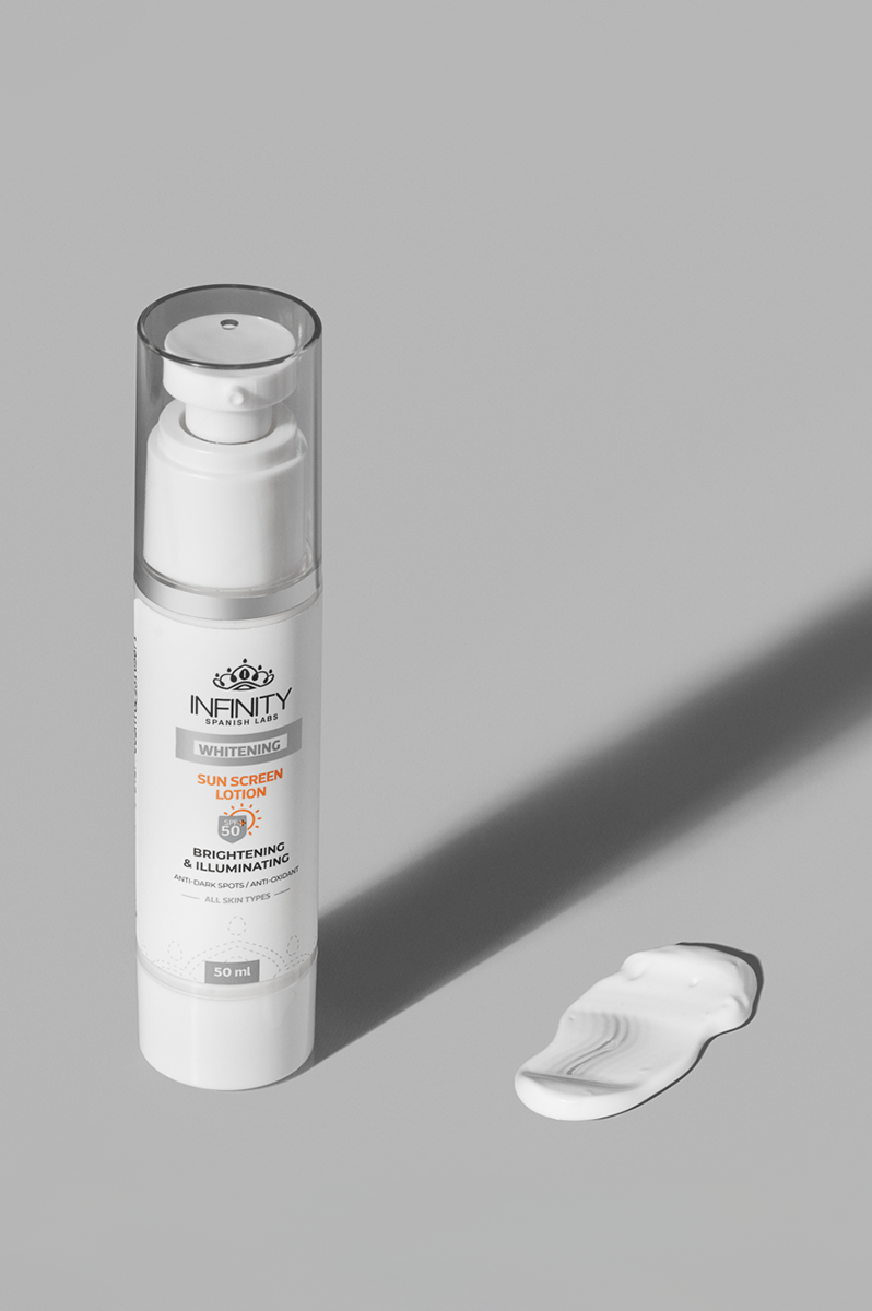 Whitening Sunscreen SPF50+ texture close-up – lightweight non-greasy sun protection formula